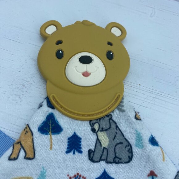 Nuby Baby Teething Bib Bear Design Cotton Absorbent Fabric Infant Toddler 10" - Picture 3 of 6